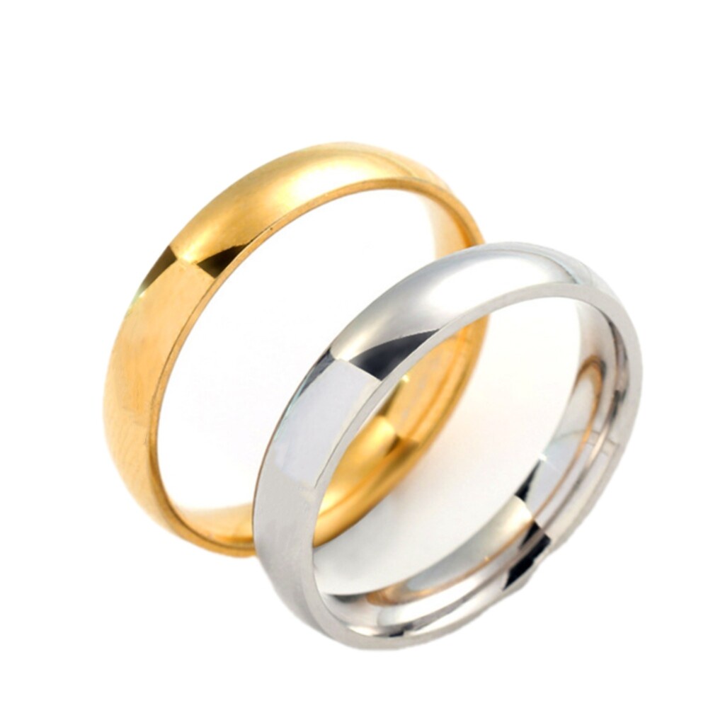 ไม่ลอกไม่ดำ แหวนทอง แหวนเกลี้ยง แหวนปอกมีด ทองชุบ ทองโคลนนิ่ง ทองไมครอน 4 มม. แข็งแรงมาก