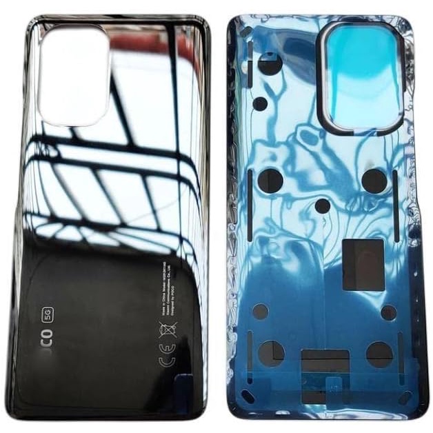 Showgood กระจกด้านหลัง สําหรับ Xiaomi Poco F3 เคสด้านหลัง เคสแบตเตอรี่ พร้อมอะไหล่ซ่อมเลนส์กล้อง (สีฟ้า พร้อมเลนส์)