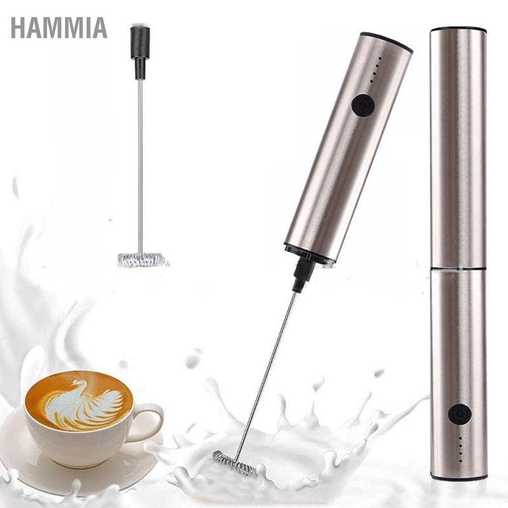 HAMMIA มินิไฟฟ้าเครื่องกวนมัลติฟังก์ชั่น USB ชาร์จ 3 ความเร็วปรับไร้สายเครื่องตีไข่ไฟฟ้าสำหรับไข่กาแฟนม