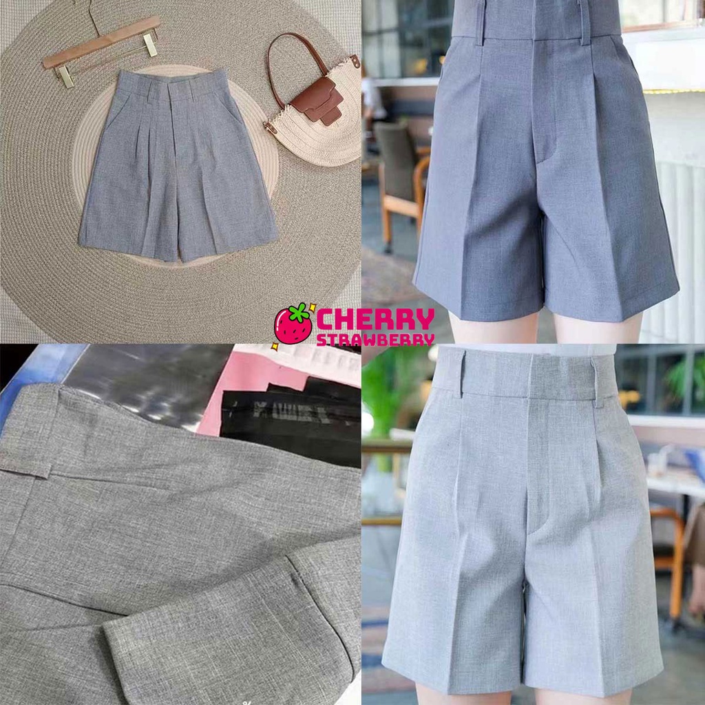 Acasey กางเกงขาสั้นผู้หญิง เอวสูงกระเป๋าใหญ่ ทรงดีใส่ได้ตลอด ผ้าดับเบิ้ลแท้ร้านนี้เลย พร้อมส่งBB