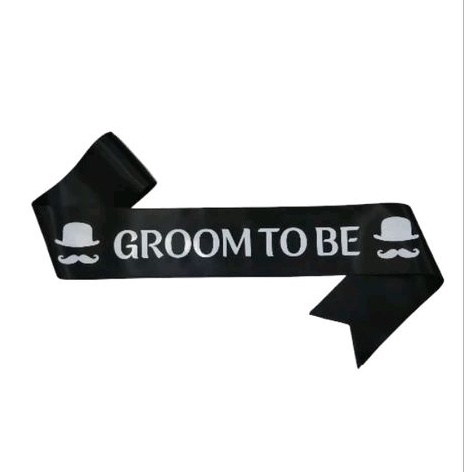 Bachelor Satin Groom to Be sash Stag night party สีกรมท่า เงิน Nautical