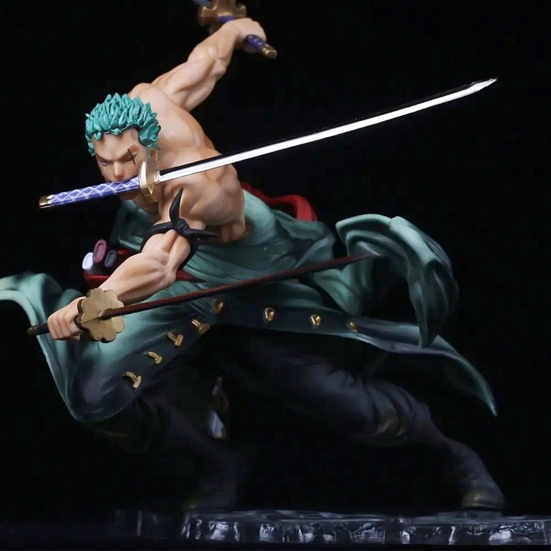 โมเดลฟิกเกอร์ PVC รูปปั้นอนิเมะ One Piece Roronoa Zoro Three-blade Sa-maximum ขนาด 10 ซม. ของเล่นสําหรับเด็ก