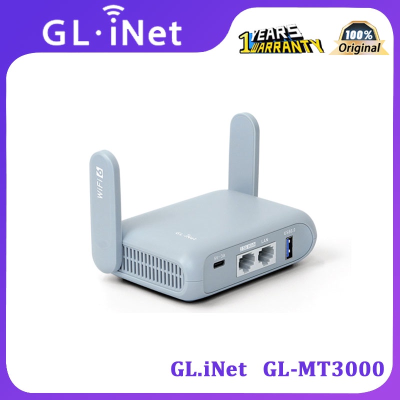 Gl.inet GL-MT3000 (Beryl AX) เราเตอร์ WiFi 6 กิกะบิต แบบพกพา ความเร็วสูงสุด 3000 Mbps VPN สตรีมมิ่ง 4K ความล่าช้าต่ํา สําหรับเล่นเกม