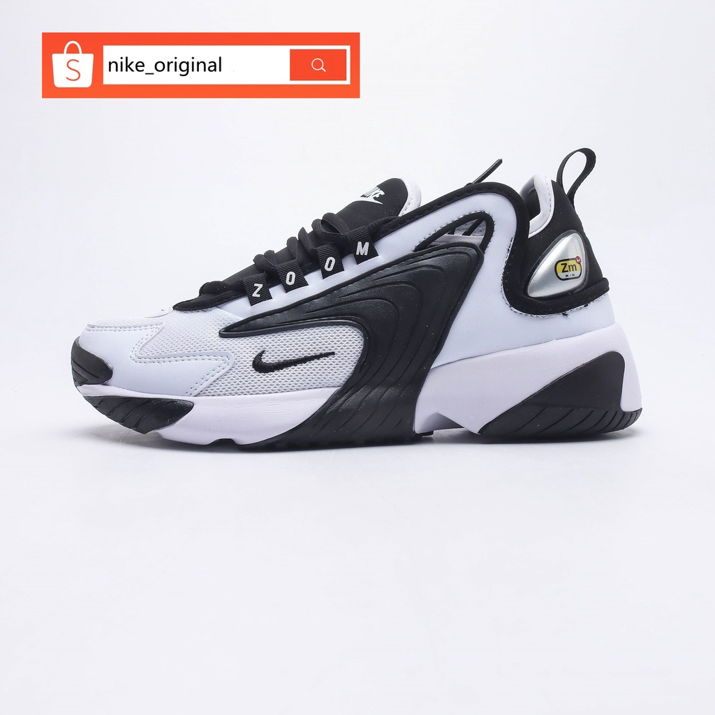 ♞,♘100% Original Nike Zoom 2K White Black Casual Sneakers Shoes For Women and Men