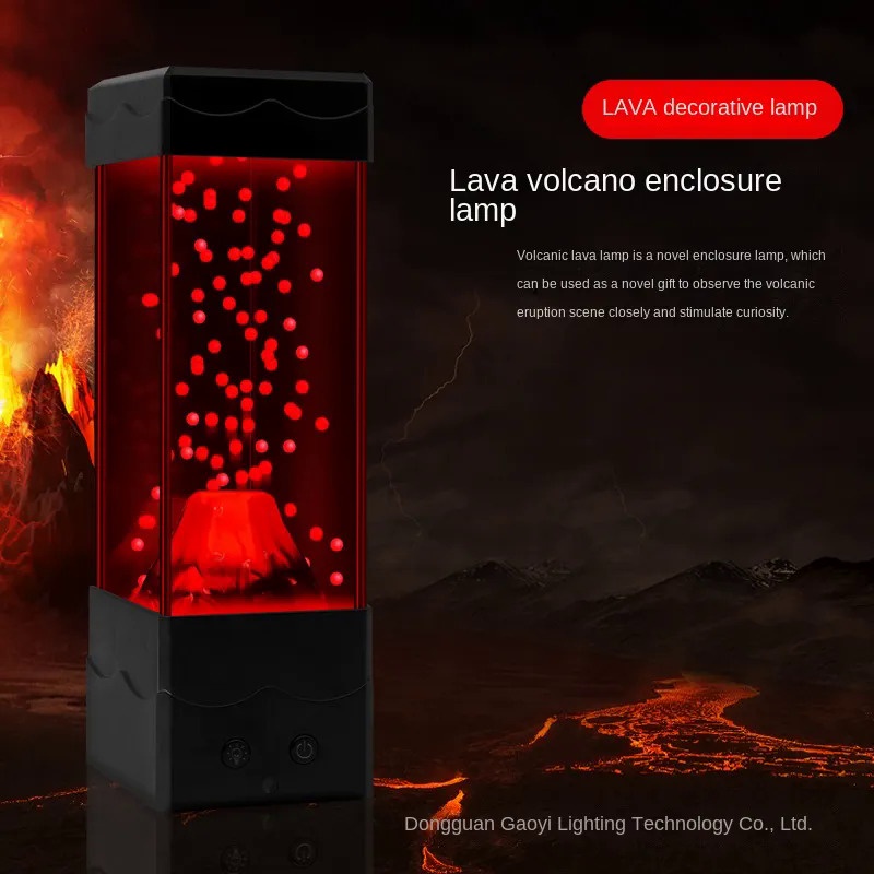 Creative Lava Lamp 9 Inch USB Plug-in Atmosphere Night Light LED Volcano Jellyfish Lamp Children Bedroom Bedside Christm