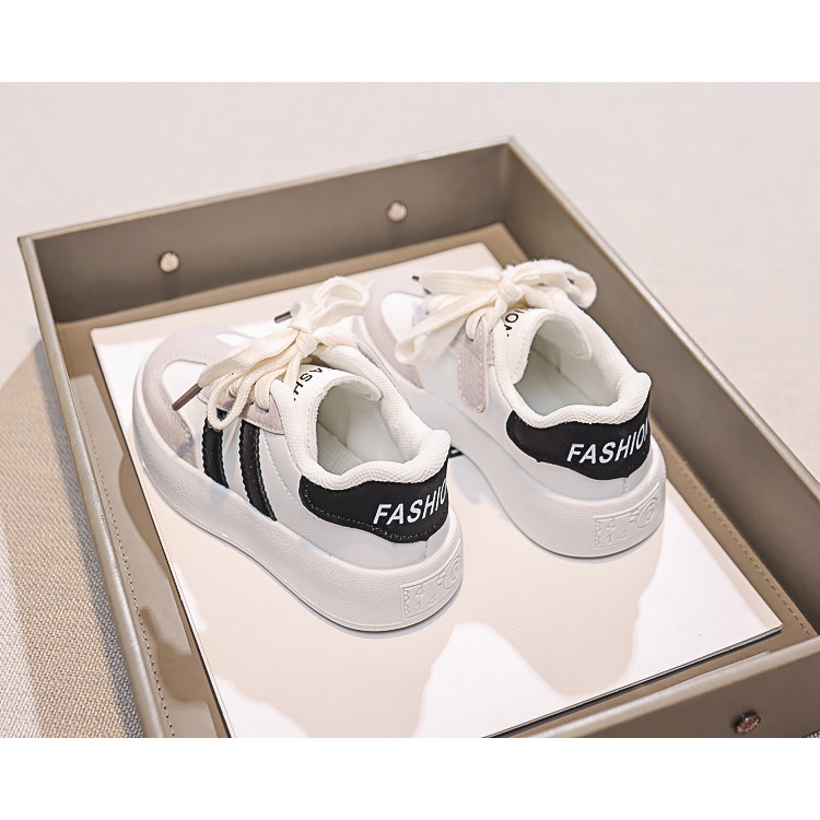 รองเท้าผ้าใบลําลอง แบบนิ่ม แบบผูกเชือก เข้ากับทุกการแต่งกาย แฟชั่นฤดูใบไม้ผลิ และฤดูใบไม้ร่วง สําหรับเด็กผู้หญิง และเด็กผู้ชาย 2023 - รูปที่ 4