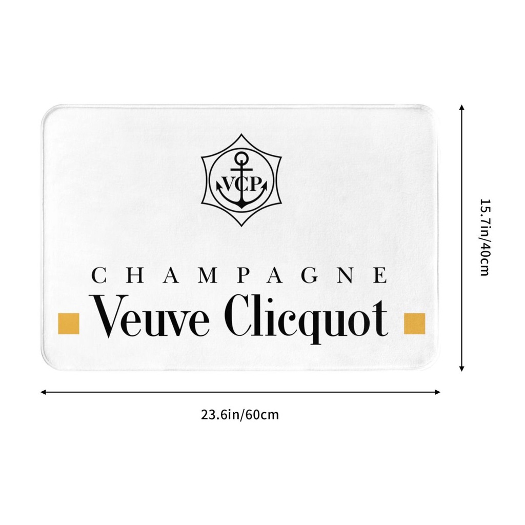 Veuve Clicquot (1) ห้องน้ํา Flannel พรมปูพื้นห้องน้ําห้องน้ํา Anti-slip เสื่อเท้าประตูดูดซับน้ํา Qui