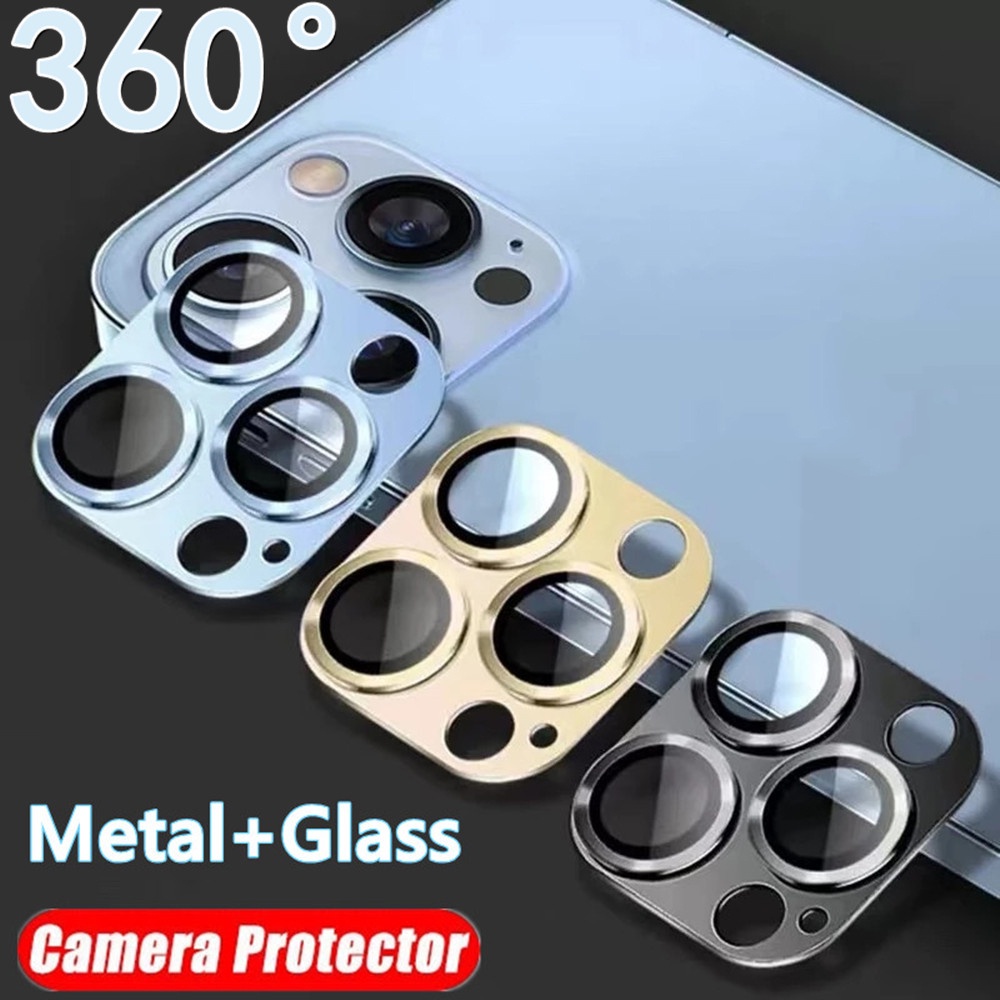 แบบเต็มจอ สําหรับ for iPhone 17 13 11 16 15 12 14 Pro Max 12 13 Mini 11 17Air ตัวป้องกันเลนส์กล้อง โลหะ ใส ป้องกันหน้าจอ