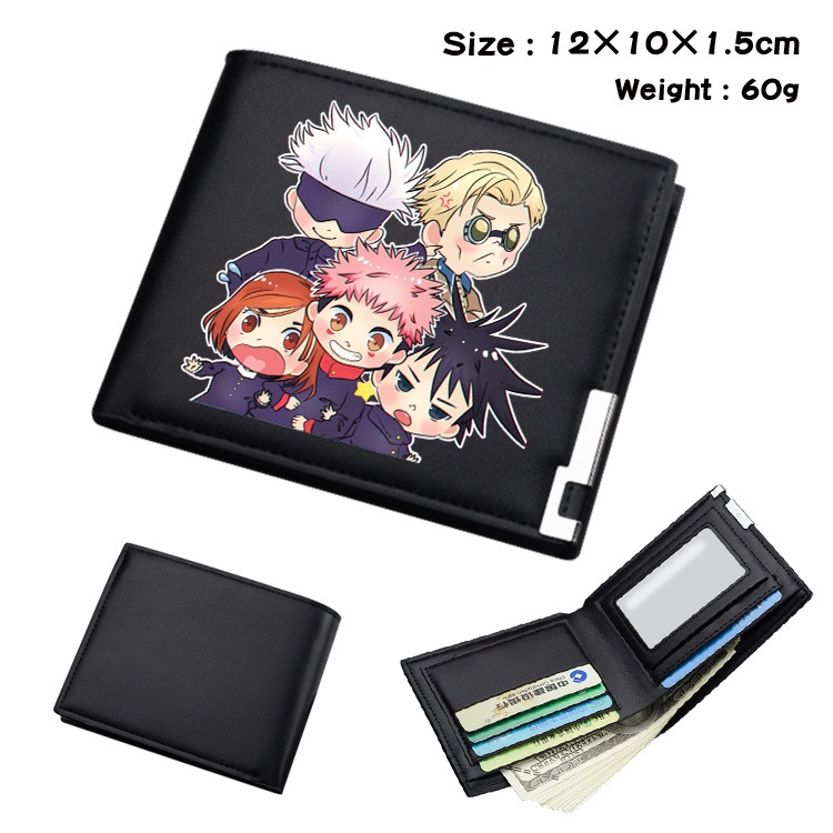 กระเป๋าสตางค์ ลายการ์ตูนอนิเมะ Jujutsu Kaisen สองใบ ใส่บัตรได้ สําหรับนักเรียน