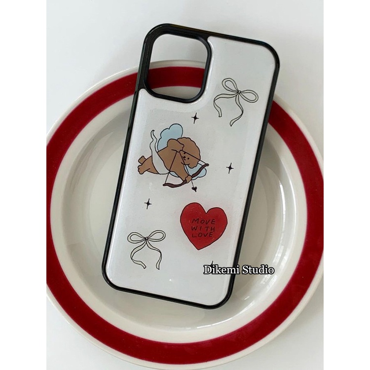 เกาหลี ins รูปแบบสําหรับ iPhone 16/15/13pro/14promax/11/12/14 XR X XSMAX เคสโทรศัพท์ฝาครอบป้องกันขอบนุ่ม