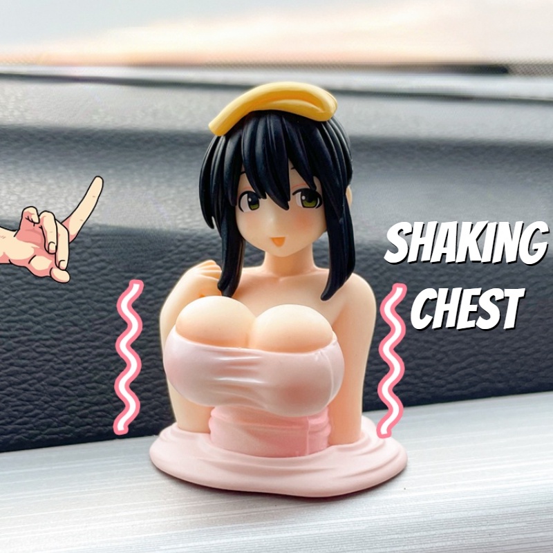 น่ารัก Kanako หน้าอกสั่นสาวเครื่องประดับรถการ์ตูน Kawaii อะนิเมะรูปปั้นรถแดชบอร์ดตุ๊กตาเซ็กซี่