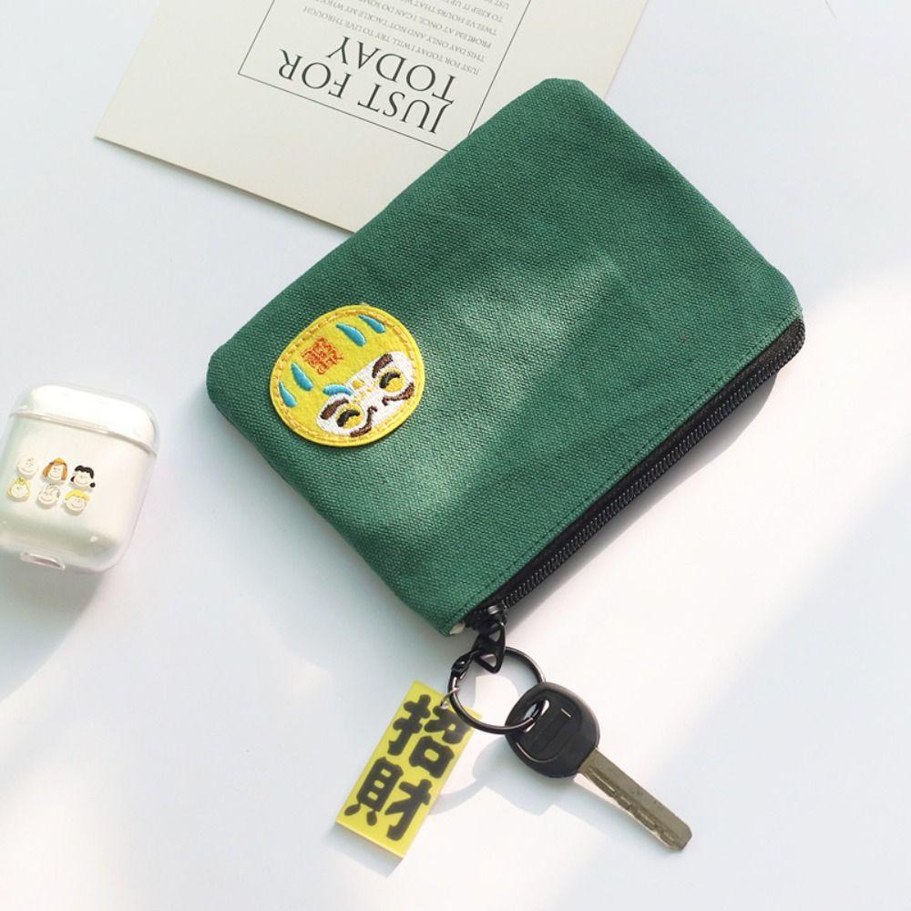 Caramelo Lucky Purse กระเป๋าใส่เหรียญความจุขนาดใหญ่ Lucky Charm ซองใส่บัตรผ้าแคนวาส