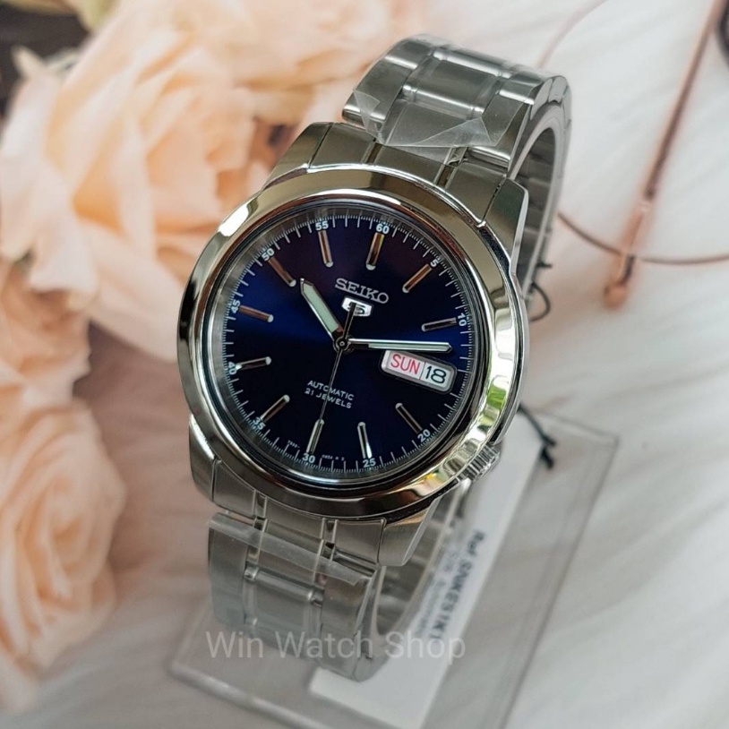 นาฬิกา Seiko 5 รุ่น SNKE51K1 นาฬิกาผู้ชาย สายแสตนเลส หน้าปัดสีน้ำเงิน ระบบAutomatic - ของแท้ 100%
