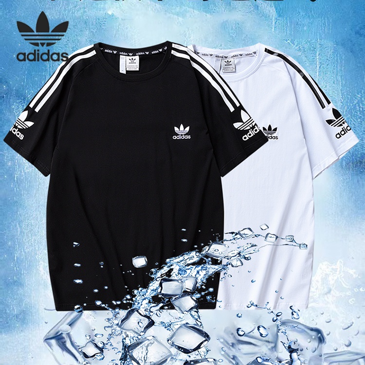 【พร้อมส่ง】 Adidas ของแท้ 100% เสื้อแขนสั้น ปักลายโลโก้ ระบายอากาศ สําหรับผู้ชาย และผู้หญิง