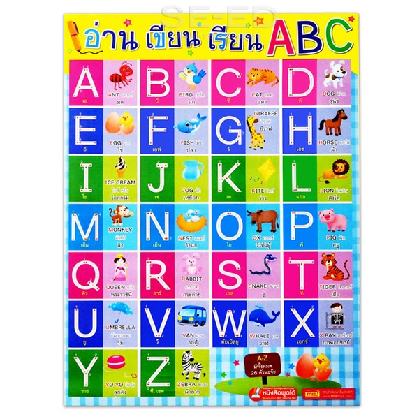 Bundanjai (หนังสือ) โปสเตอร์พลาสติกอ่าน เขียน เรียน ABC (ใช้ร่วมกับ MIS Talking Pen)