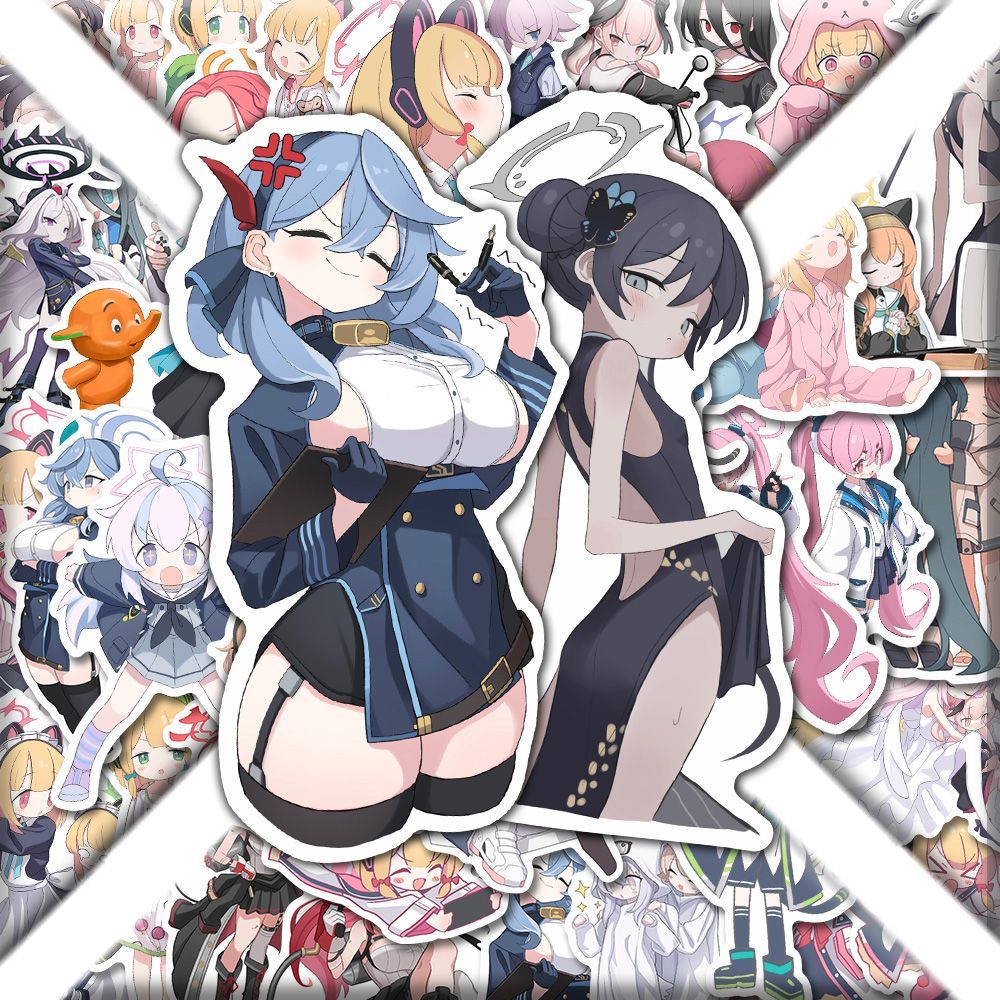 100 ภาพสาวน่ารัก Blue Archive ルールールーールสติ๊กเกอร์ต่อพ่วงสําหรับเด็กผู้หญิงดูดีสติกเกอร์กันน้ํา DIY คู่มือ