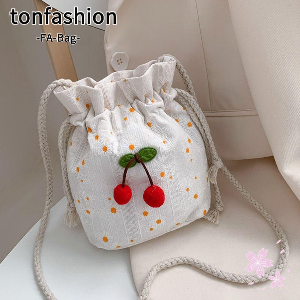 Tonfashion กระเป๋าสะพายข้าง ทรงบักเก็ต ขนาดเล็ก ลําลอง แฟชั่นฤดูร้อน