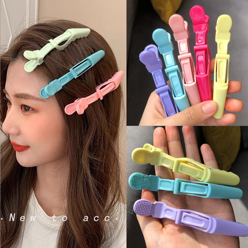 กิ๊บติดผม ลายหนังจระเข้ ขนาดใหญ่ ไร้รอยต่อ สีสันสดใส แฟชั่น อุปกรณ์เสริม สําหรับร้านตัดผม
