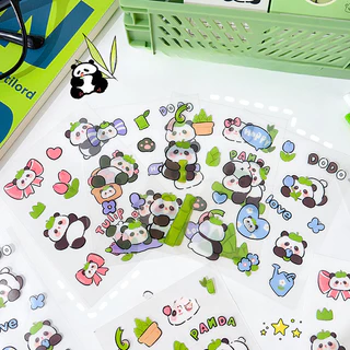 สติกเกอร์ ลายแพนด้าน่ารัก กันน้ํา สําหรับตกแต่งขวด DIY