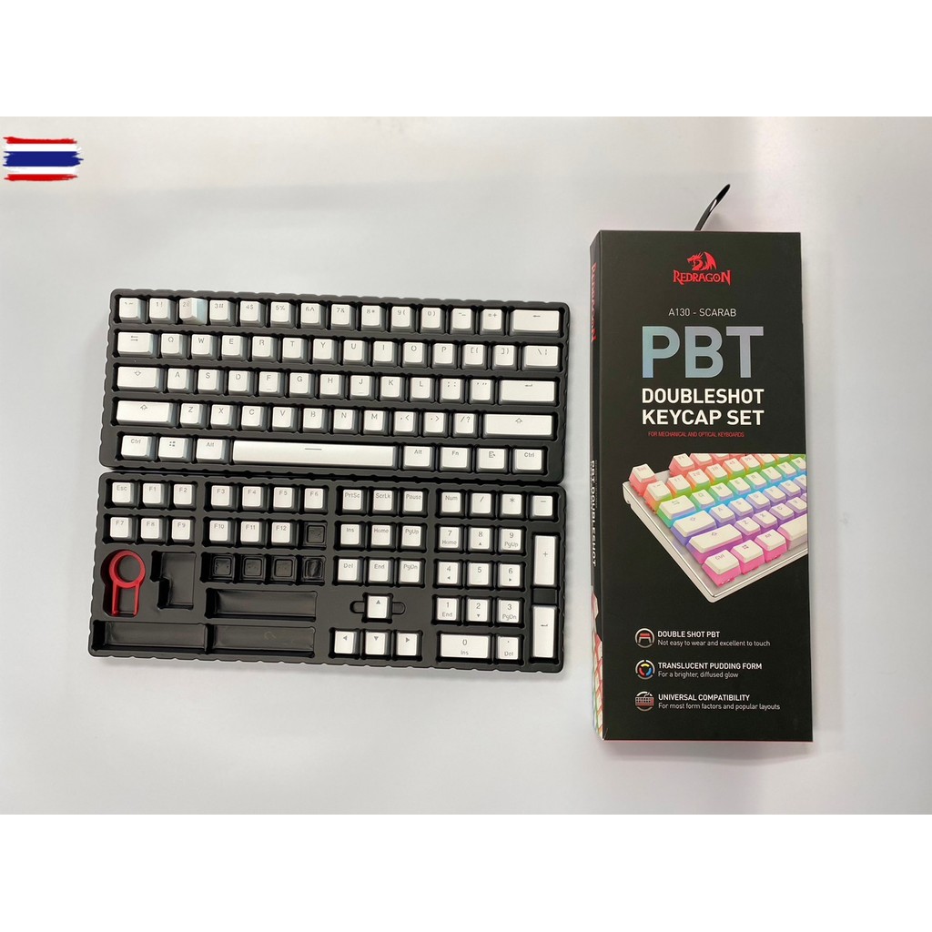 Redragon A130  Pudding Keycaps, 104 Keys Standard Doubleshot PBT Keycap Set EN