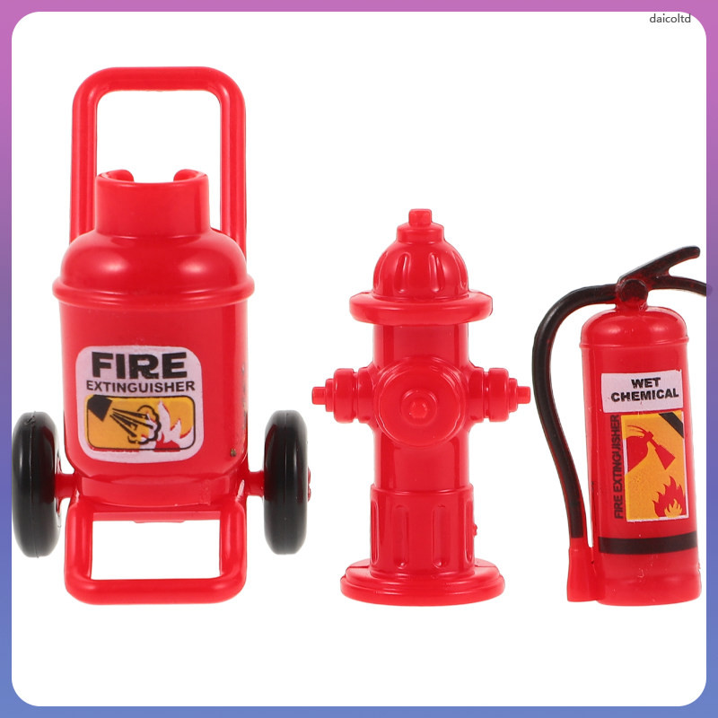 Tiny Homes Houses รถของเล่นภูมิทัศน์เครื่องดับเพลิงรุ่นมินิขนาดเล็ก 4.50X3.00X2.50 ซม.พลาสติกสีแดง d