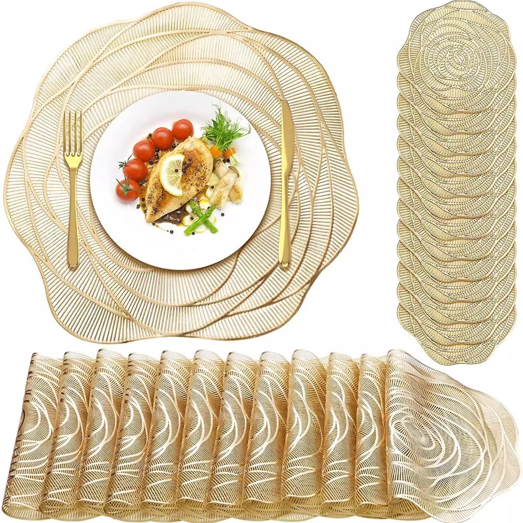 แผ่นรองจานลายดอกกุหลาบ/แผ่นรองจานและชามสไตล์นอร์ดิก/แผ่นรองกันความร้อนแบบกลวง/แผ่นรองกันน้ำร้อน