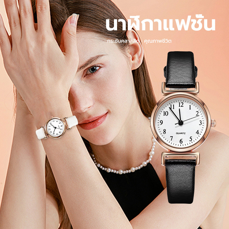 นาฬิกาหนัง เวอร์ชั่นเกาหลีที่ เรียบง่ายนา ขายร้อน เลขอาหรับหน้าปัด นาฬิกา