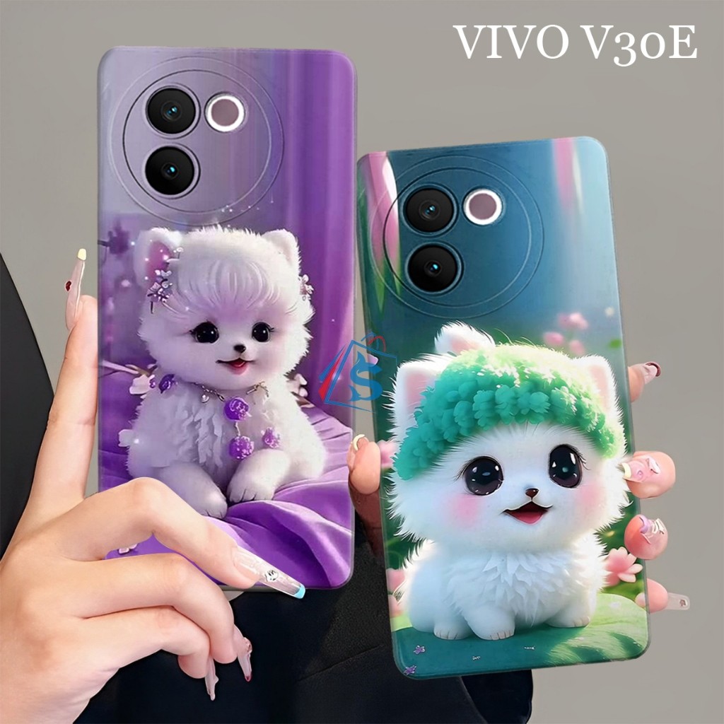 HP [SHARK CASE] Softcase VIVO V30E 5G 2024 NEWEST Cute Cat Motif - เคส Vivo V30E - เคส Vivo V30E - เ