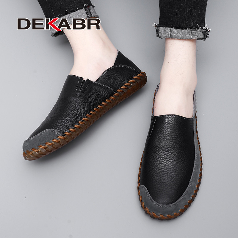 Dekabr รองเท้าหนังแท้สําหรับผู้ชายแฟชั่นใหม่ Breathable สบาย Designer Hand-Sewn รองเท้าลําลองผู้ชายขนาด 38-47 - รูปที่ 6