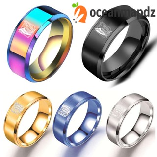 Oceanmapdz แหวนสเตนเลส ลายอนิเมะผ่าพิภพไททัน 5 สี เครื่องประดับ สําหรับผู้ชาย ผู้หญิง