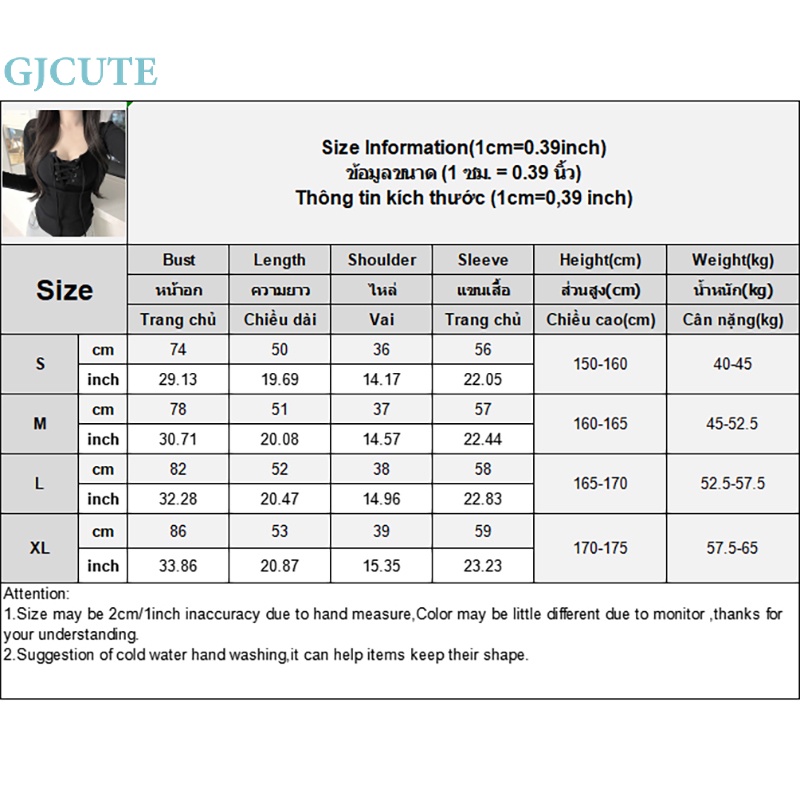 Gjcute เสื้อยืดคอกลม แขนยาว ผูกเชือก เซ็กซี่ สีพื้น ฤดูใบไม้ร่วง สําหรับผู้หญิง WTD - รูปที่ 7