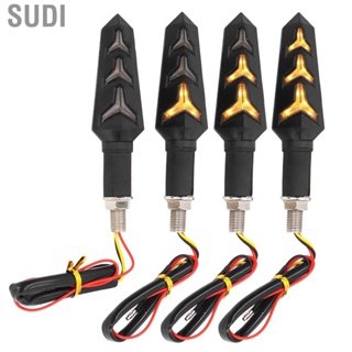 Sudi Motorcycle 4PCS Y Shaped Flowing Turn Signal Light  Dual Driving Lighting Color IP66  Universal Modification