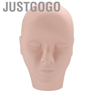 Justgogo Half Head Mannequin Tattoo Eyelash Grafting Makeup Painting Practice