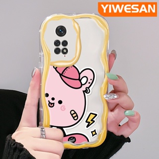 เคสโทรศัพท์มือถือแบบนิ่ม ใส กันกระแทก ลายการ์ตูนหมีสีชมพู สีมาการอง สําหรับ Xiaomi MI Redmi Note 11 11s Poco M4 Pro 4G