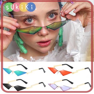 Sukiki แว่นกันแดดแฟชั่น รูปเพชร UV400 สําหรับผู้หญิง