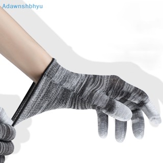 Adhyu ถุงมือผ้าไนล่อน PU พิมพ์ลาย สีชมพู กันลื่น สําหรับงานก่อสร้าง