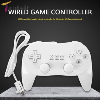 Tcuteit เกมแพดควบคุมเกม แบบใช้สาย สําหรับ Nintendo Wii Gamepad