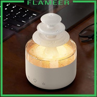 [Flameer] เครื่องทําความชื้นน้ํามันหอมระเหย พร้อมสาย USB ไฟ LED เปลี่ยนสีได้ 7 สี 500 มล. สําหรับห้องนั่งเล่น ห้องนอน