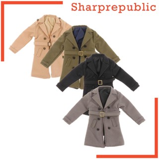 [Sharprepublic] ฟิกเกอร์ Trench Coat Long Overcoat พร้อมเข็มขัด สไตล์คลาสสิก สเกล 1:12 6 นิ้ว อุปกรณ์เสริมแฟชั่น สําหรับผู้ชาย