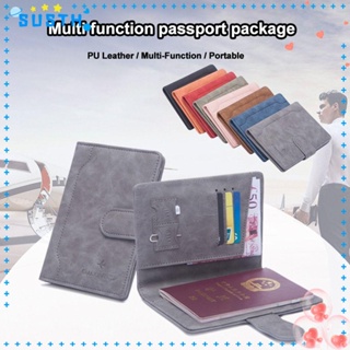 Susth RFID กระเป๋าสตางค์ อเนกประสงค์ สําหรับใส่หนังสือเดินทาง บัตรเครดิต