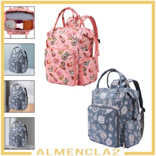 [Almencla2] กระเป๋าเป้สะพายหลัง ผ้าวูล พร้อมกระเป๋าขนาดเล็ก กันน้ํา สําหรับถักโครเชต์ นิตติ้ง เดินทาง