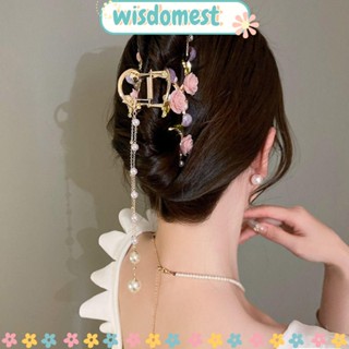 WISDOMEST กิ๊บติดผมโลหะ รูปดอกไม้ ใบไม้ หางม้า ฉลาม ประดับพู่ สวยงาม สําหรับเด็กผู้หญิง