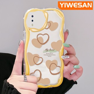 เคสโทรศัพท์มือถือแบบนิ่ม ใส กันกระแทก ลายหัวใจ สีครีม แฟชั่น สําหรับ VIVO Y93 Y93s Y91 Y91i Y95