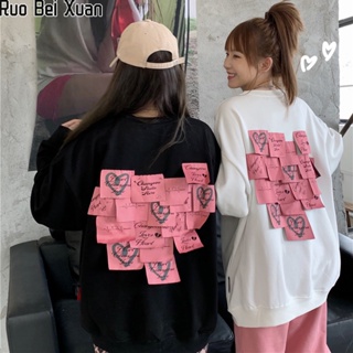 Ruo Bei Xuan เสื้อกันหนาว แขนยาว ทรงหลวม แบบลําลอง สําหรับผู้หญิง