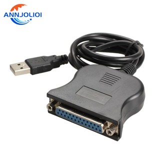 Ann สายเคเบิลอะแดปเตอร์เครื่องพิมพ์ USB 2 0 เป็น 25 Pin DB25 IEEE 1284 25Pin เป็น DB25 25Pin