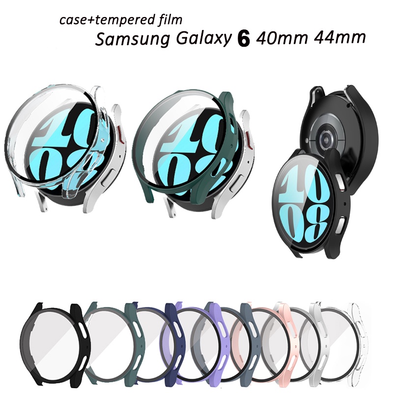 เคส + ตัวป้องกันหน้าจอ สําหรับ Samsung galaxy watch 6 watch6 40 มม. 44 มม. เคสกันกระแทก PC แบบแข็ง + กระจกนิรภัย กันรอยขีดข่วน HD แบบบาง