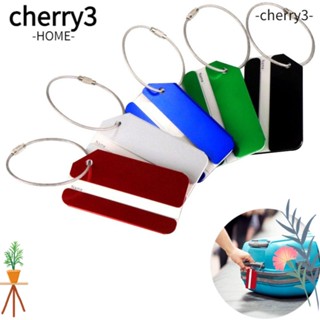 Cherry3 ป้ายแท็กชื่อ ID อลูมิเนียมอัลลอย พร้อมห่วงเหล็ก ทนทาน ใช้ซ้ําได้ สําหรับติดกระเป๋าเดินทาง ผู้หญิง และผู้ชาย