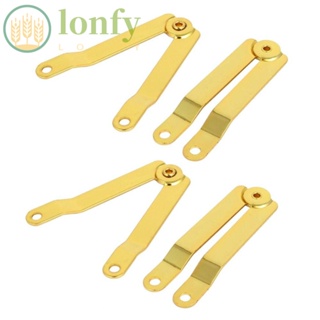 Lonfy บานพับโลหะ 180 องศา สีทอง สําหรับกล่องไม้ กล่องเครื่องประดับ 4 ชิ้น