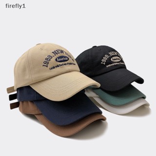 [Firefly] หมวกเบสบอลลําลอง ผ้าฝ้าย ปักลาย New York American 1989 สีพื้น สําหรับผู้ชาย และผู้หญิง [TH]