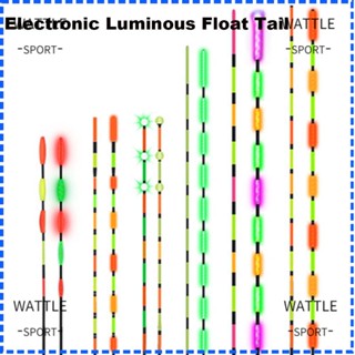 Wattle ทุ่นลอยน้ําไฟฟ้าอัจฉริยะ LED สว่างมาก เปลี่ยนสีได้ สําหรับตกปลากลางคืน 5 ชิ้น